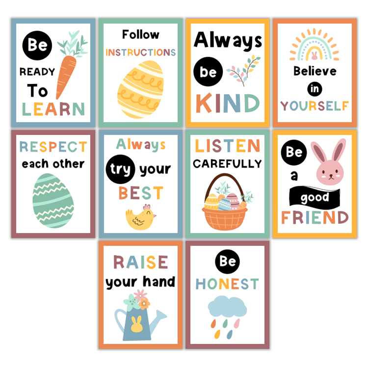 Classroom Rules Posters - Happy Easter