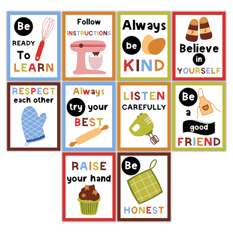 Classroom Rules Posters - Colorful Baking