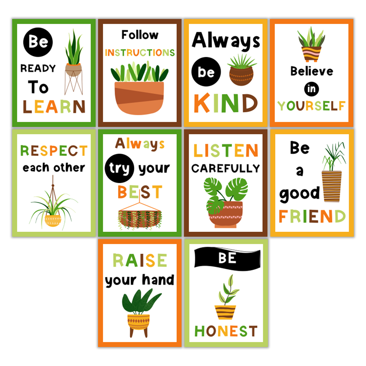 Classroom Rules Posters - Indoor Plants
