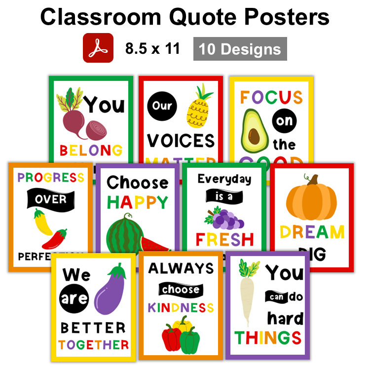 Classroom Quote Posters - Healthy Eating