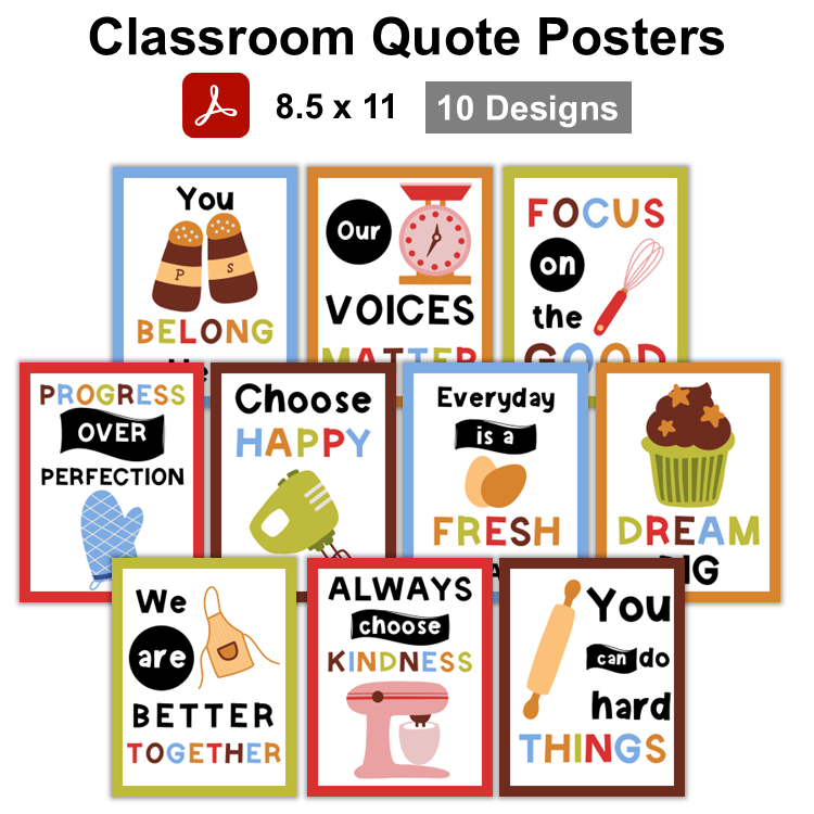 Classroom Quote Posters - Colorful Baking
