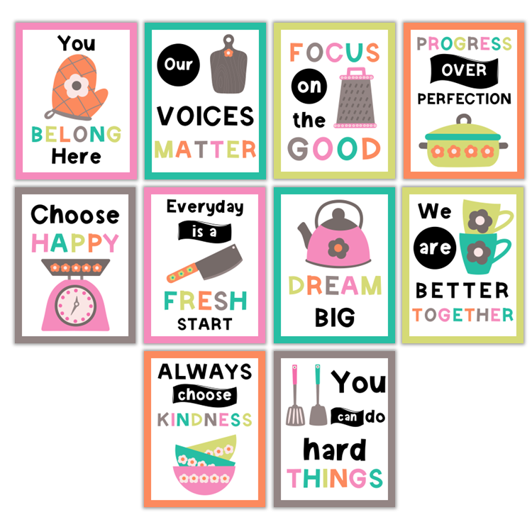 Classroom Quote Posters - Kitchen Utensils