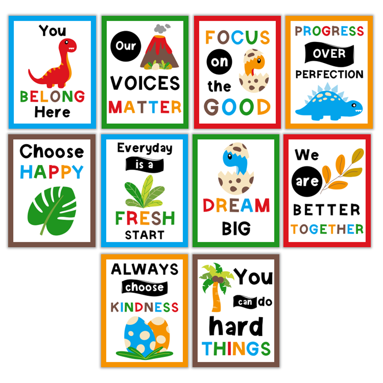Classroom Quote Posters - Cute Dinosaur