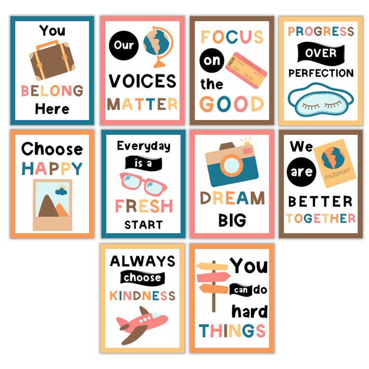 Classroom Quote Posters - Travel the World