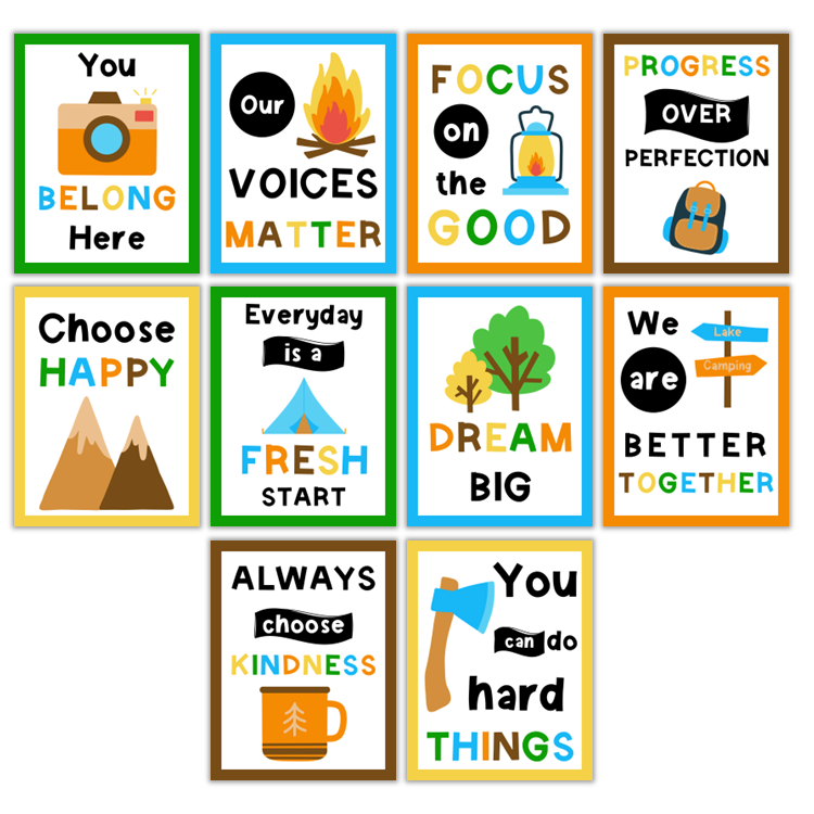 Classroom Quote Posters - Camping