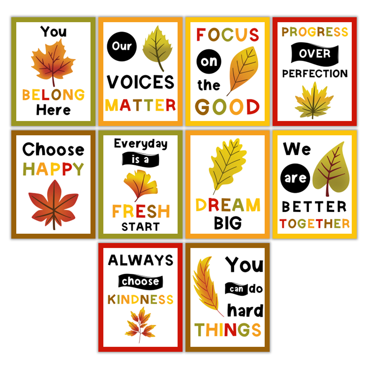 Classroom Quote Posters - Autumn Leaves