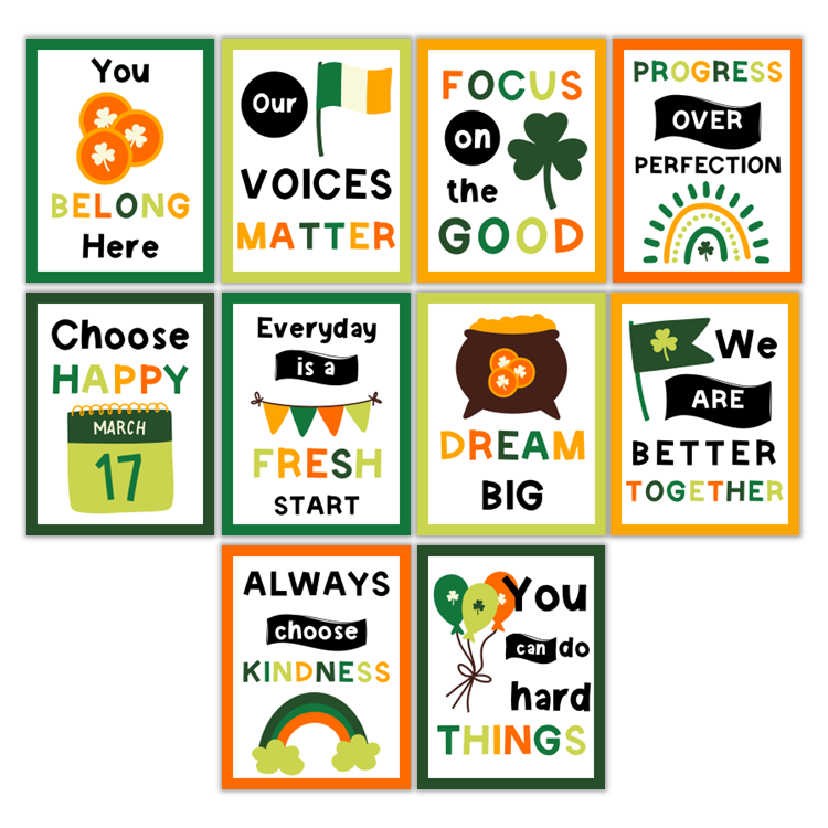 Classroom Quote Posters - St. Patrick's Day