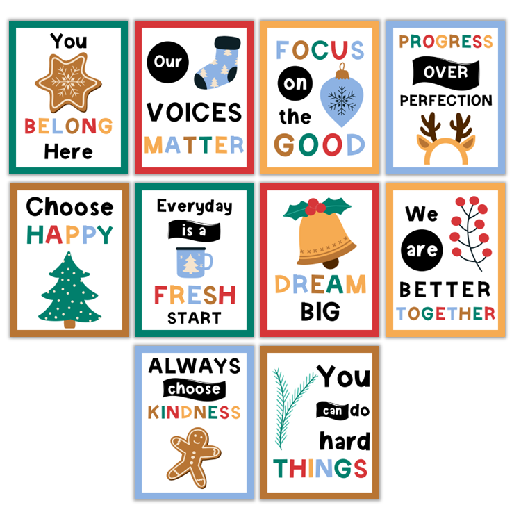 Classroom Quote Posters - Bright Christmas