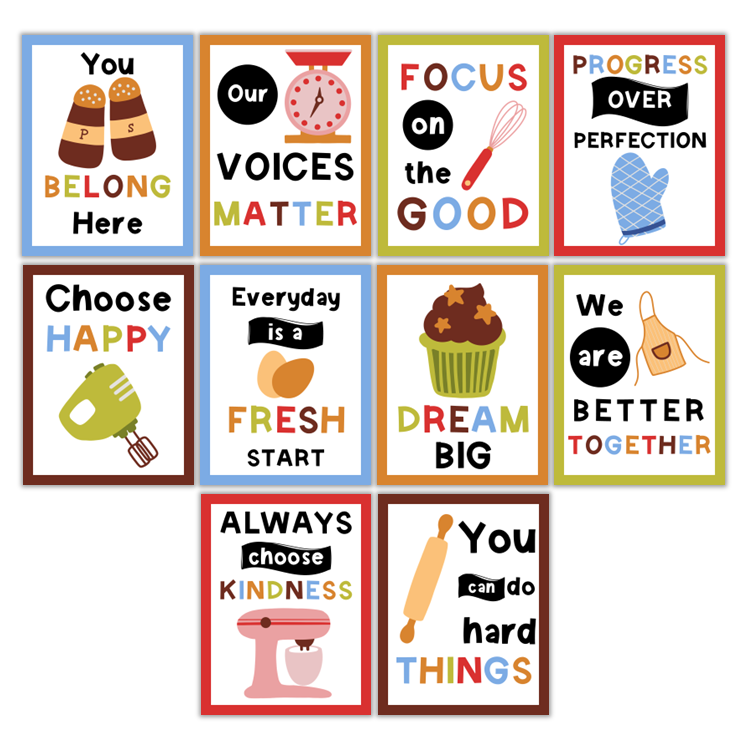 Classroom Quote Posters - Colorful Baking