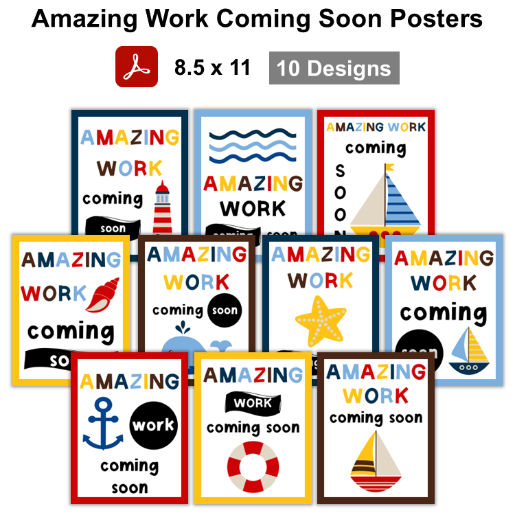Amazing Work Coming Soon Posters - Nautical