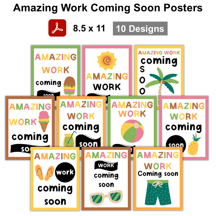Amazing Work Coming Soon Posters - Hello Summer