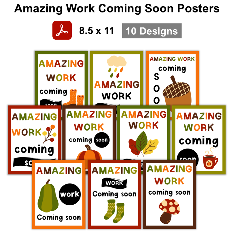 Amazing Work Coming Soon Posters - Hello Fall
