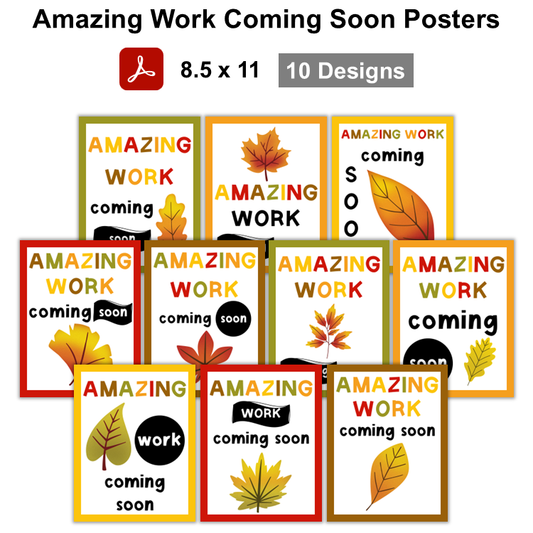 Amazing Work Coming Soon Posters - Autumn Leaves