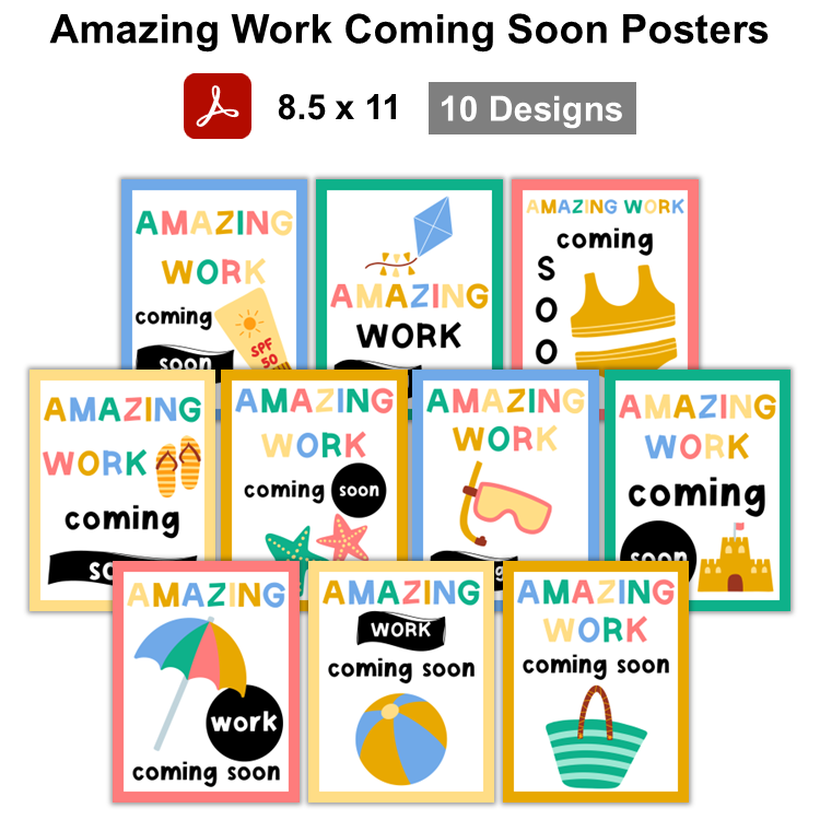 Amazing Work Coming Soon Posters - Summer Beach