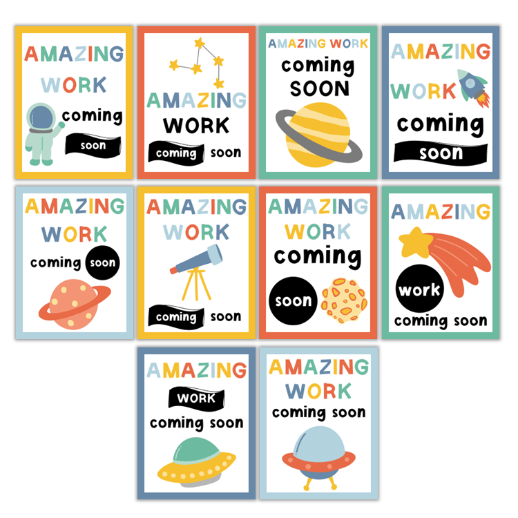 Amazing Work Coming Soon Posters - Space