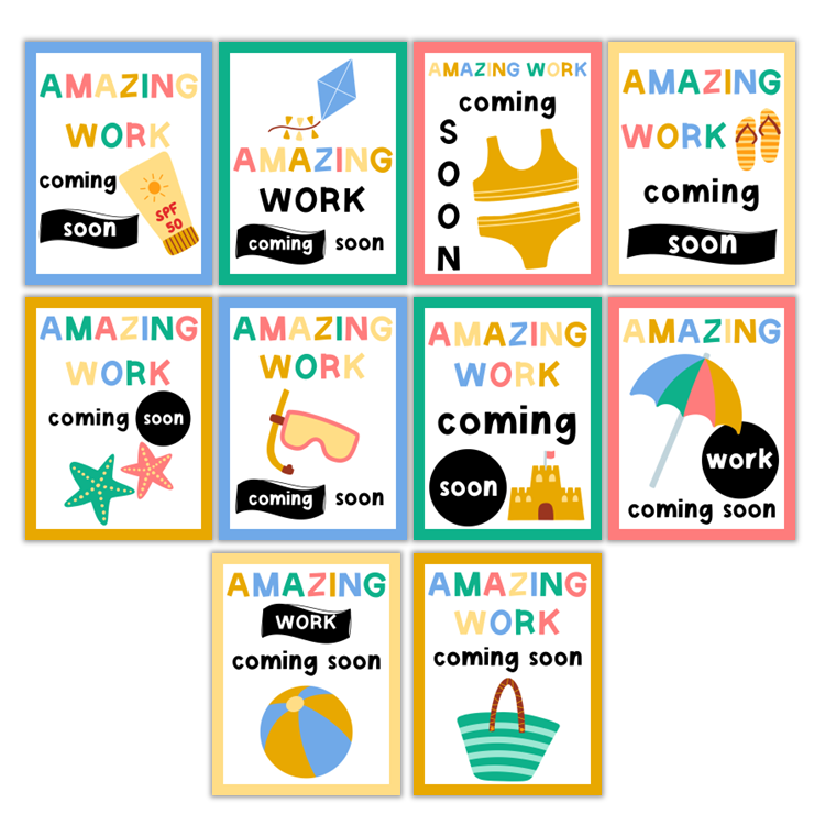 Amazing Work Coming Soon Posters - Summer Beach