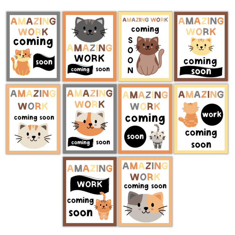 Amazing Work Coming Soon Posters - Little Cat