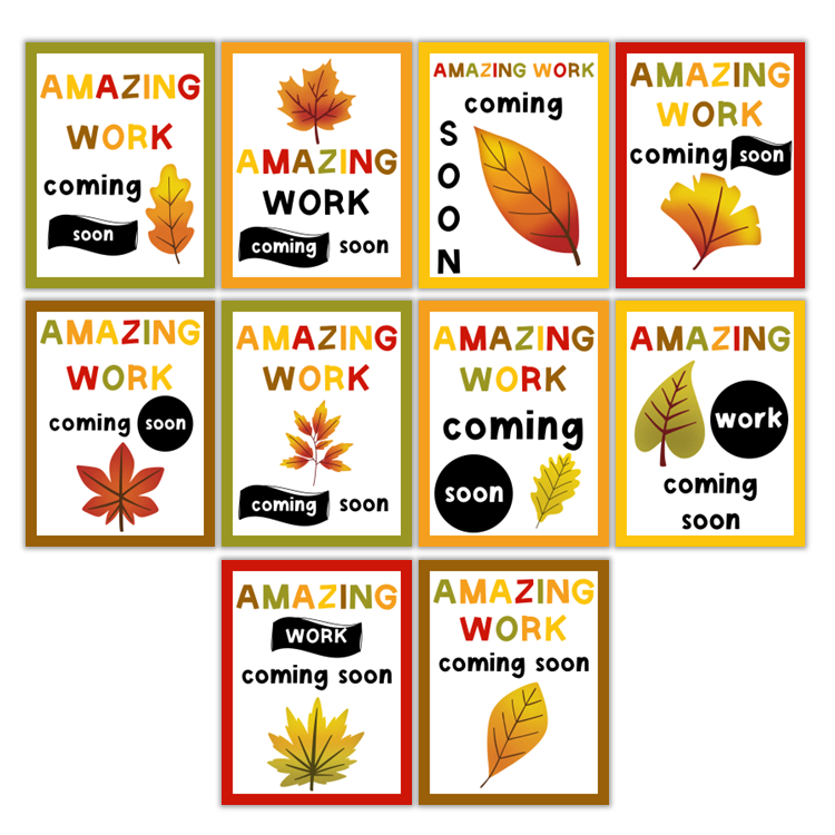 Amazing Work Coming Soon Posters - Autumn Leaves