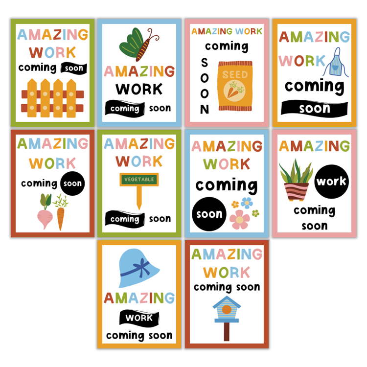 Amazing Work Coming Soon Posters - Spring Garden