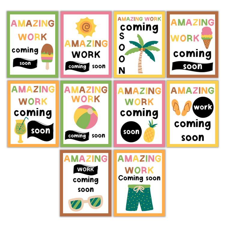Amazing Work Coming Soon Posters - Hello Summer