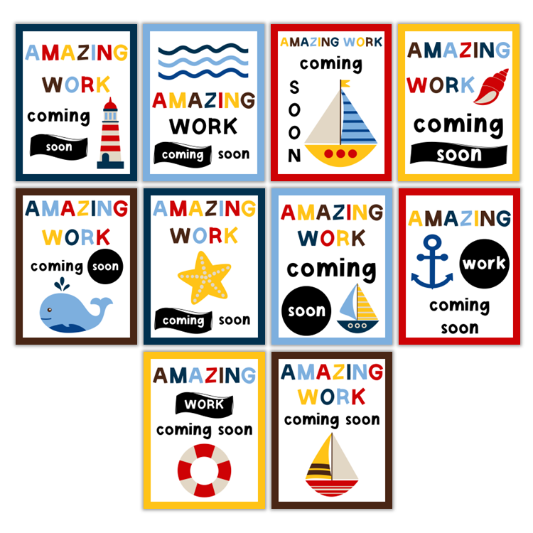 Amazing Work Coming Soon Posters - Nautical
