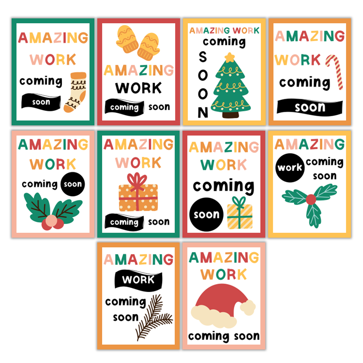 Amazing Work Coming Soon Posters - Cute Christmas