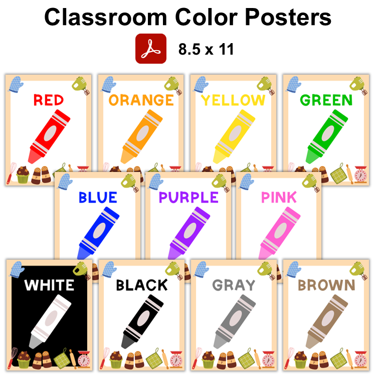Classroom Color Posters - Colorful Baking