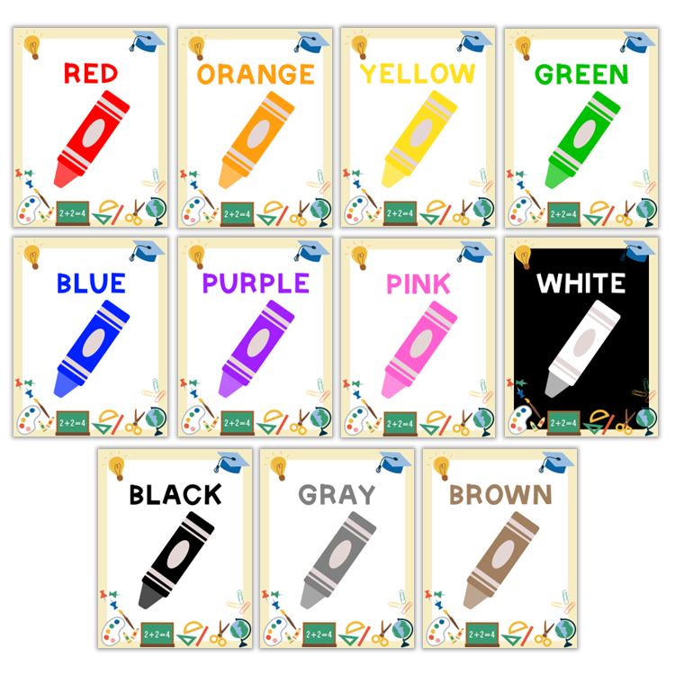 Classroom Color Posters - School Supplies