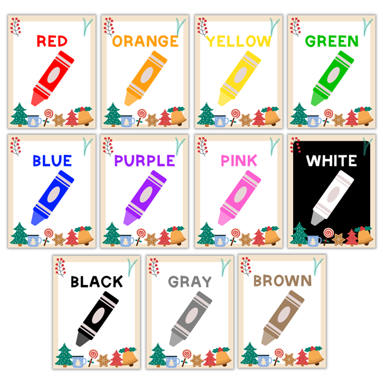 Classroom Color Posters - Bright Christmas