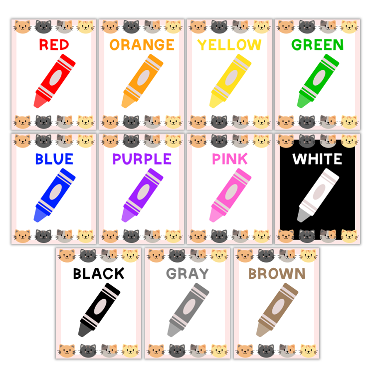 Classroom Color Posters - Little Cat