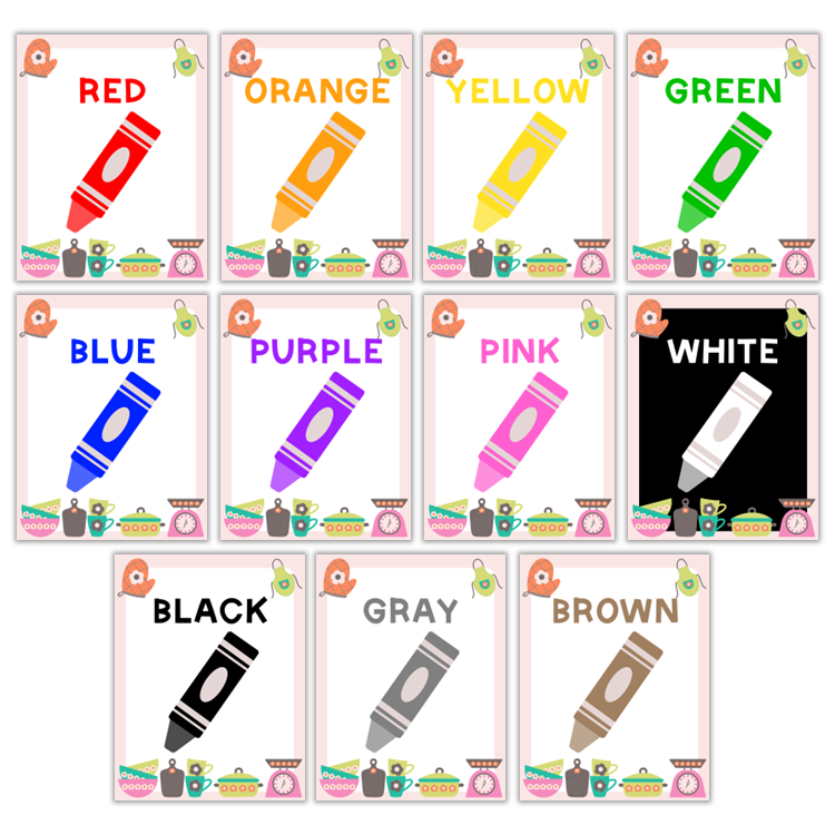 Classroom Color Posters - Kitchen Utensils