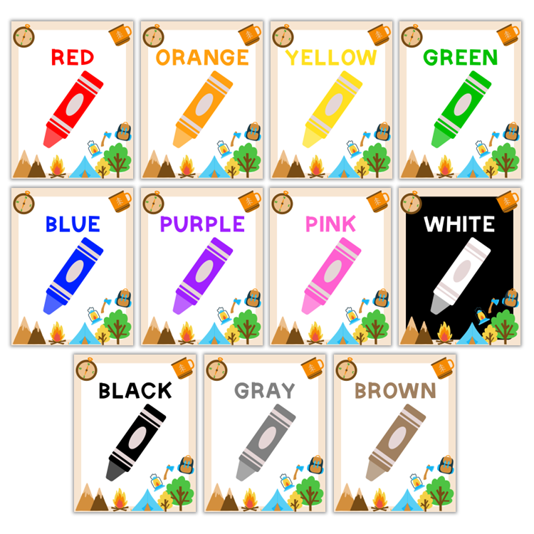 Classroom Color Posters - Camping