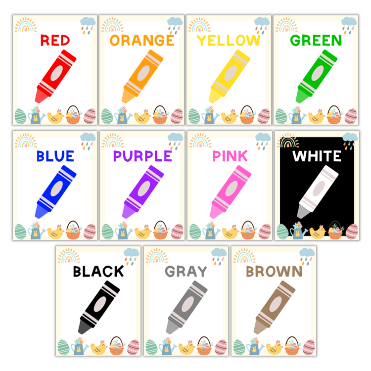 Classroom Color Posters - Happy Easter