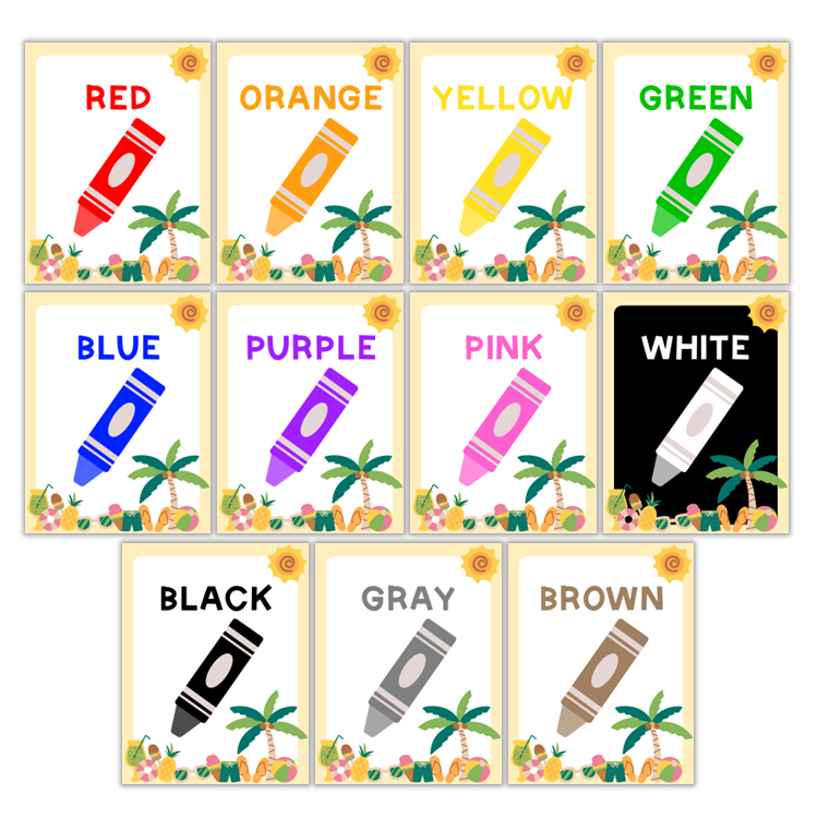 Classroom Color Posters - Hello Summer
