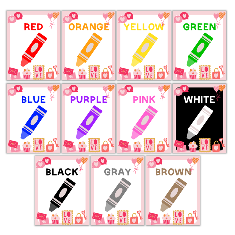 Classroom Color Posters - Pink Valentine