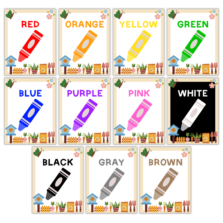 Classroom Color Posters - Spring Garden