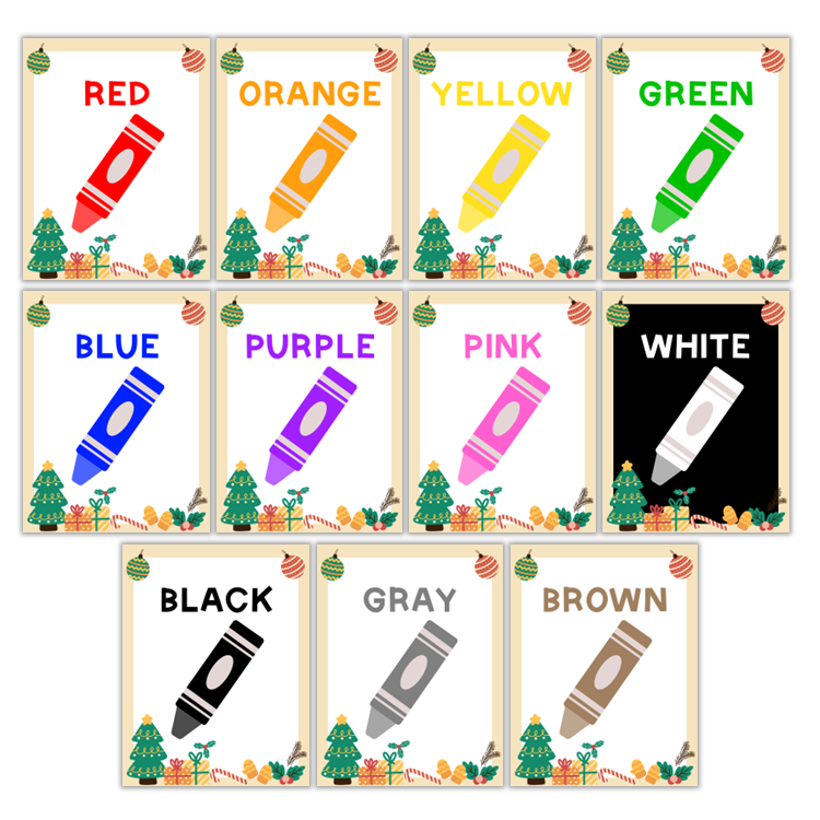 Classroom Color Posters - Cute Christmas