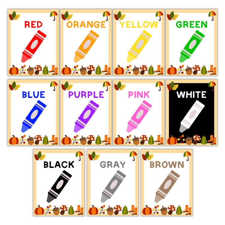 Classroom Color Posters - Hello Fall