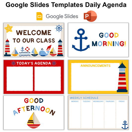 Google Slides Templates Daily Agenda - Nautical | Editable