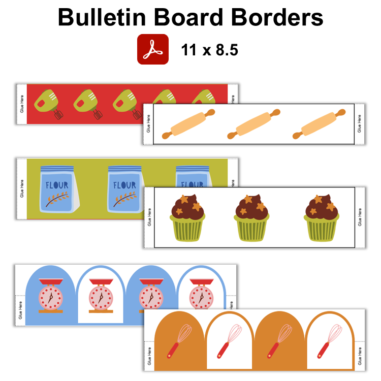Bulletin Board Borders - Colorful Baking