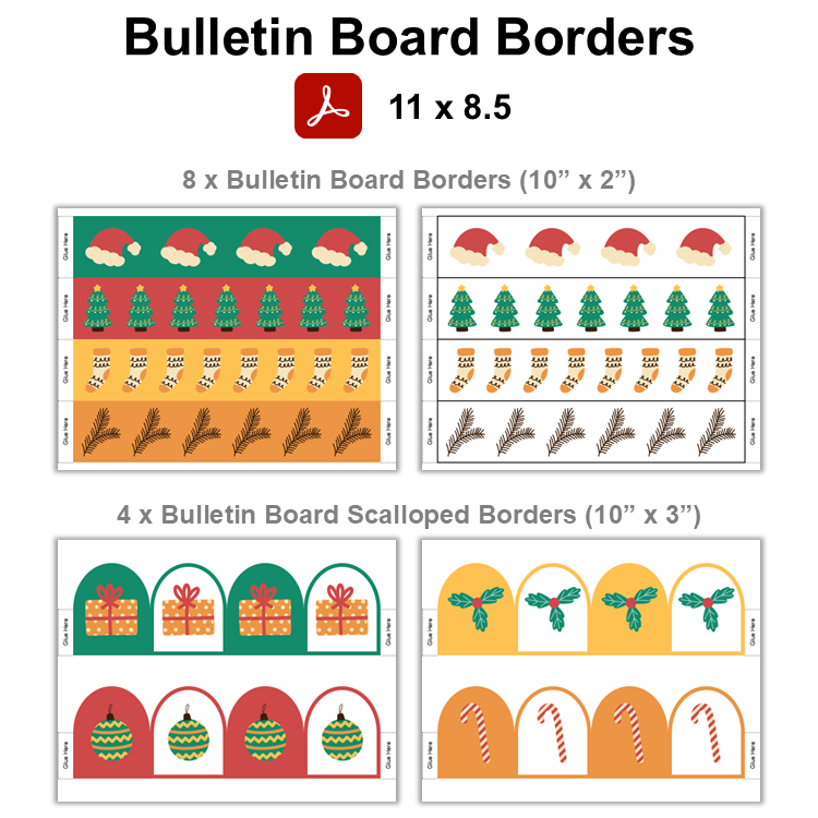 Bulletin Board Borders - Cute Christmas