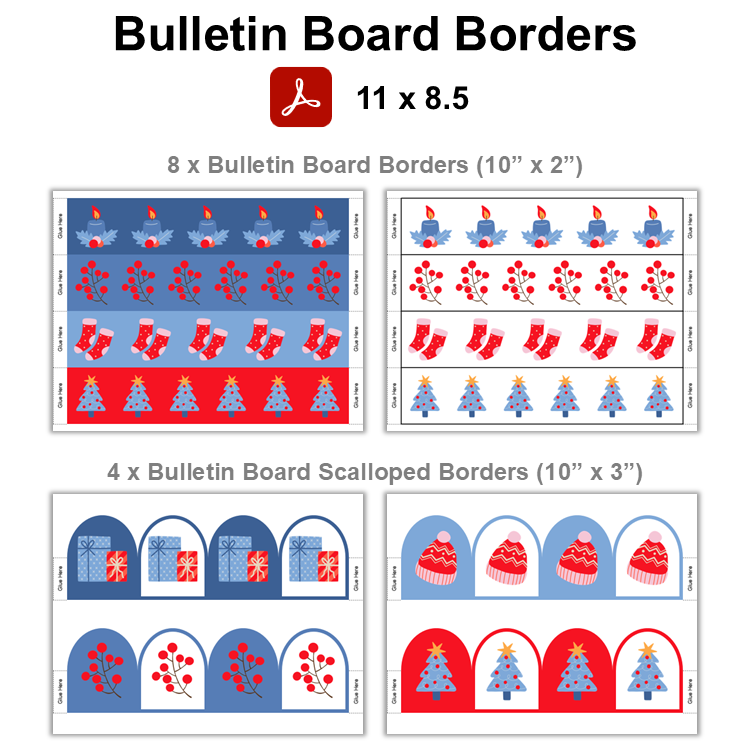 Bulletin Board Borders - Blue Winter