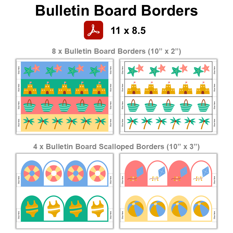 Bulletin Board Borders - Summer Beach
