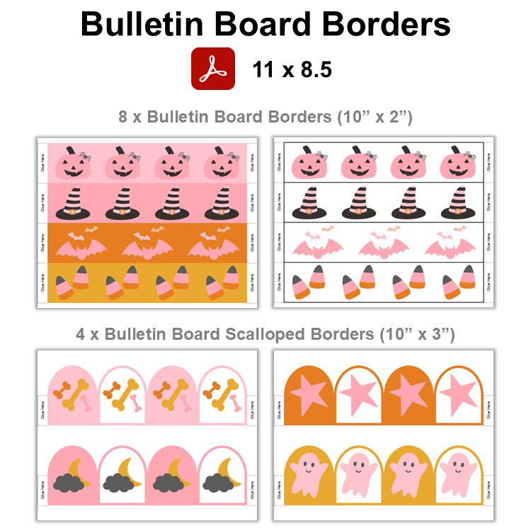 Bulletin Board Borders - Pink Halloween