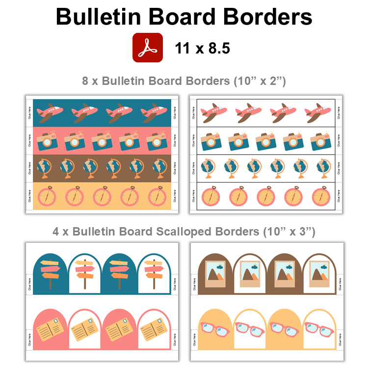 Bulletin Board Borders - Travel the World