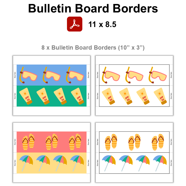 Bulletin Board Borders - Summer Beach