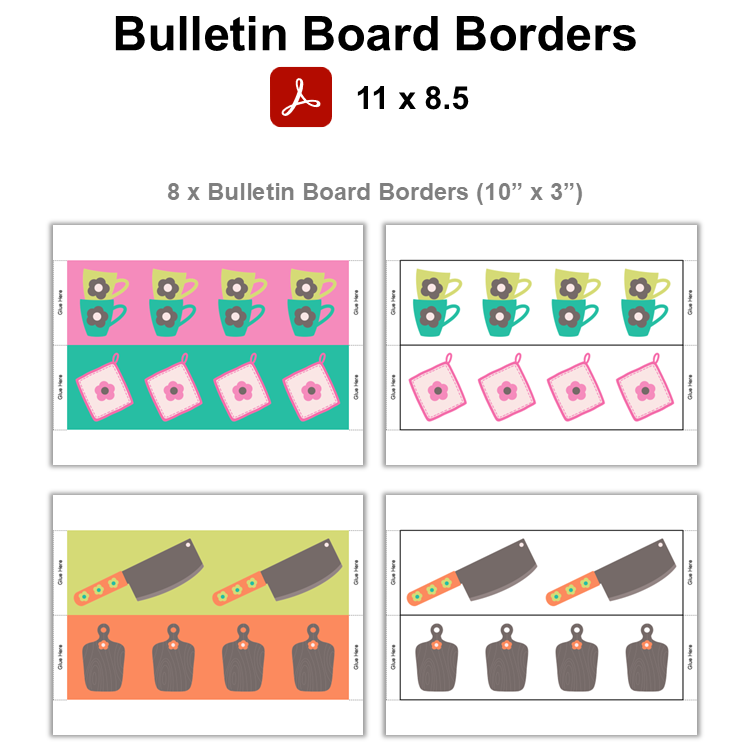 Bulletin Board Borders - Kitchen Utensils