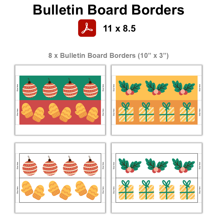 Bulletin Board Borders - Cute Christmas
