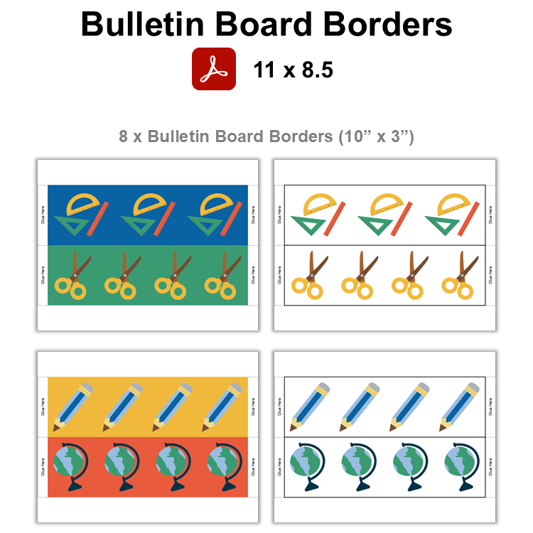 Bulletin Board Borders - School Supplies