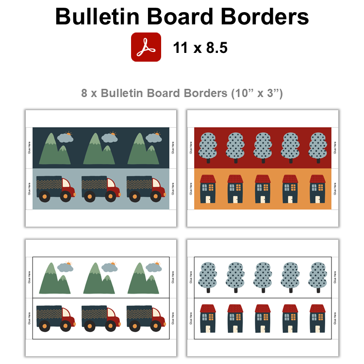 Bulletin Board Borders - Little Town